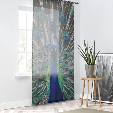 Uniquely You Window Curtain - Nature / Safari Landscape Peacock Print