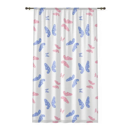 Uniquely You Window Curtain - Pink and Blue Butterflies Print