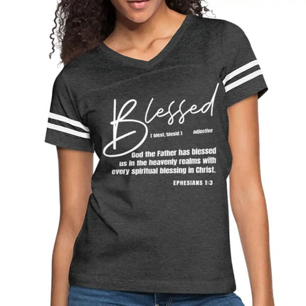 Uniquely You Womens Graphic Vintage Tee, Blessed with Every Spiritual Blessing Vintage Sport TeeSport T-Shirt