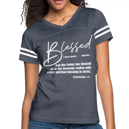 Uniquely You Womens Graphic Vintage Tee, Blessed with Every Spiritual Blessing Vintage Sport TeeSport T-Shirt