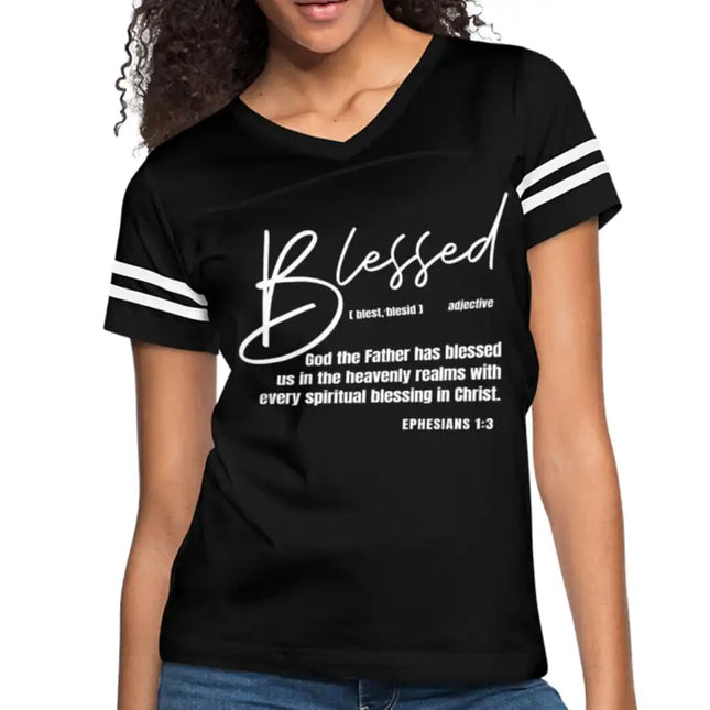 Uniquely You Womens Graphic Vintage Tee, Blessed with Every Spiritual Blessing Vintage Sport TeeSport T-Shirt