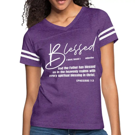 Uniquely You Womens Graphic Vintage Tee, Blessed with Every Spiritual Blessing Vintage Sport TeeSport T-Shirt