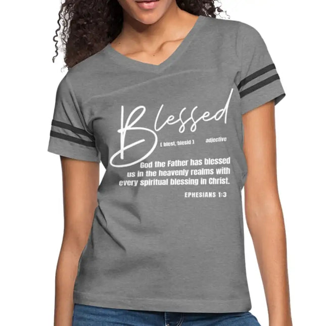 Uniquely You Womens Graphic Vintage Tee, Blessed with Every Spiritual Blessing Vintage Sport TeeSport T-Shirt