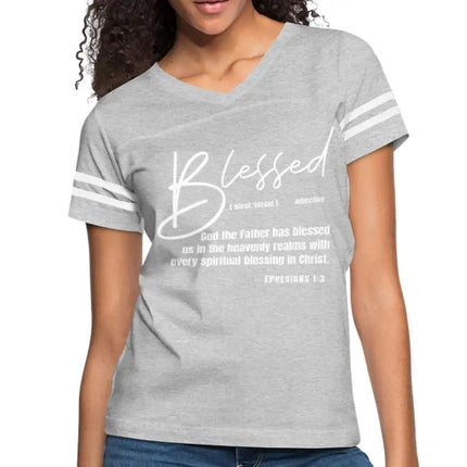 Uniquely You Womens Graphic Vintage Tee, Blessed with Every Spiritual Blessing Vintage Sport TeeSport T-Shirt