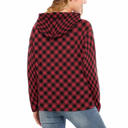 Uniquely You Womens Hoodie / Buffalo Plaid Red and Black - S954737