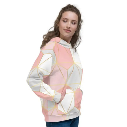 Uniquely You Womens Hoodie - Pullover / Pink and White Hooded Shirt - S251065