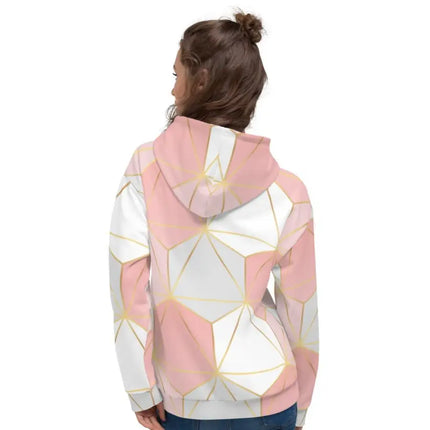 Uniquely You Womens Hoodie - Pullover / Pink and White Hooded Shirt - S251065