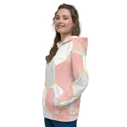 Uniquely You Womens Hoodie - Pullover / Pink and White Hooded Shirt - S251065