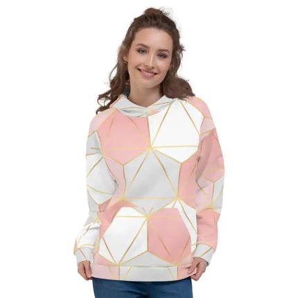 Uniquely You Womens Hoodie - Pullover / Pink and White Hooded Shirt - S251065