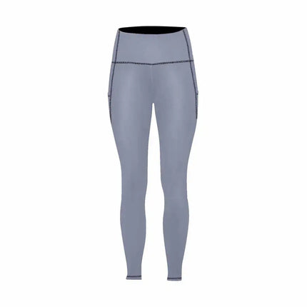 Uniquely You Womens Leggings with Pockets - Fitness Pants /  cool gray