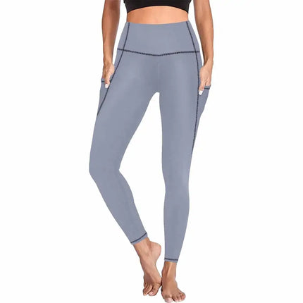 Uniquely You Womens Leggings with Pockets - Fitness Pants /  cool gray