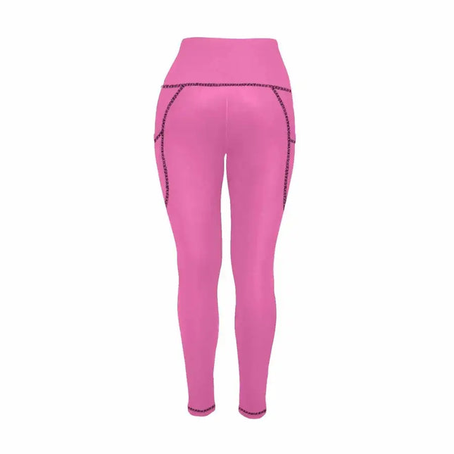 Uniquely You Womens Leggings with Pockets - Fitness Pants /  hot pink