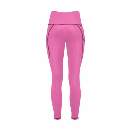 Uniquely You Womens Leggings with Pockets - Fitness Pants /  hot pink