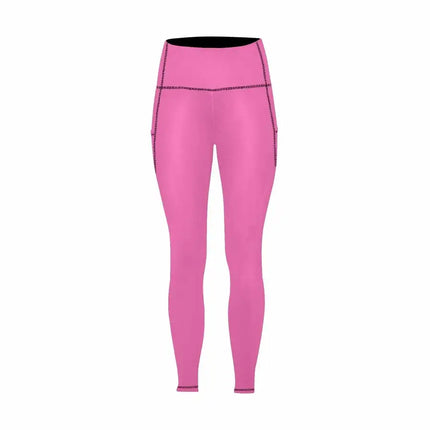 Uniquely You Womens Leggings with Pockets - Fitness Pants /  hot pink
