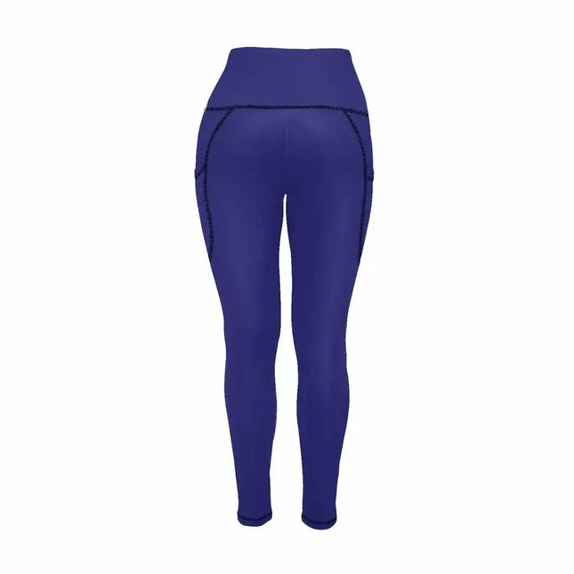 Uniquely You Womens Leggings with Pockets - Fitness Pants /  midnight blue