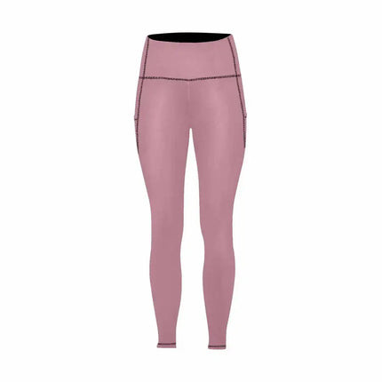 Uniquely You Womens Leggings with Pockets - Fitness Pants /  puce red