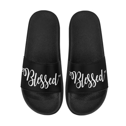 Uniquely You Womens Slides / Flip-Flop Sandals - Blessed Print