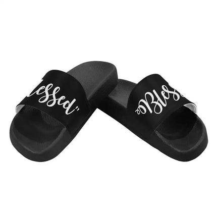 Uniquely You Womens Slides / Flip-Flop Sandals - Blessed Print