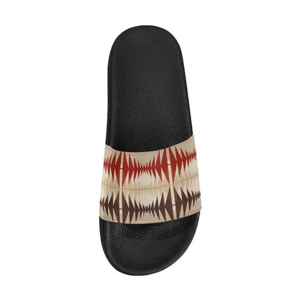 Uniquely You Womens Slides / Flip-Flop Sandals - Brown And Beige Aztec Print