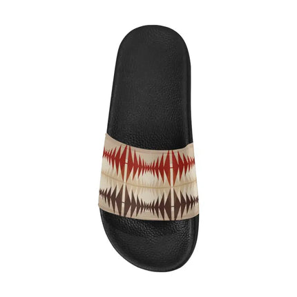 Uniquely You Womens Slides / Flip-Flop Sandals - Brown And Beige Aztec Print