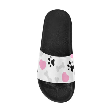 Uniquely You Womens Slides / Flip-Flop Sandals - Doggie Love Paw Print