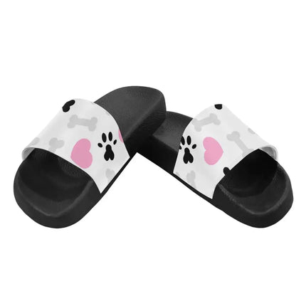 Uniquely You Womens Slides / Flip-Flop Sandals - Doggie Love Paw Print