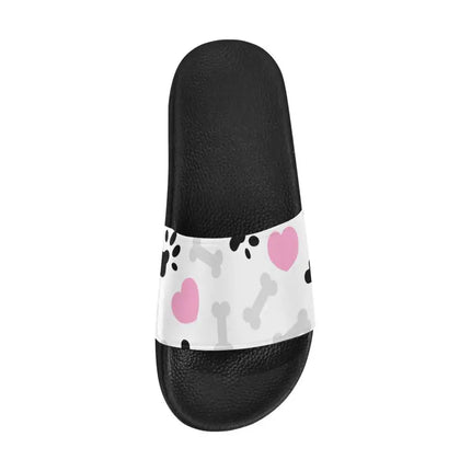 Uniquely You Womens Slides / Flip-Flop Sandals - Doggie Love Paw Print
