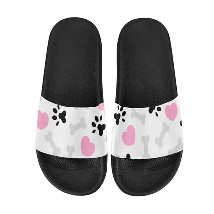 Uniquely You Womens Slides / Flip-Flop Sandals - Doggie Love Paw Print
