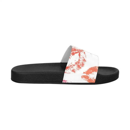 Uniquely You Womens Slides / Flip-Flop Sandals - Lipstick Kiss Print