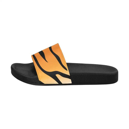 Uniquely You Womens Slides / Flip-Flop Sandals - Orange And Black Tiger Stripe