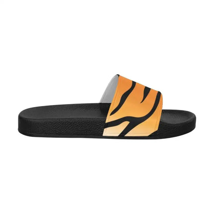 Uniquely You Womens Slides / Flip-Flop Sandals - Orange And Black Tiger Stripe