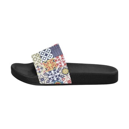 Uniquely You Womens Slides / Flip-Flop Sandals - Patchwork Print