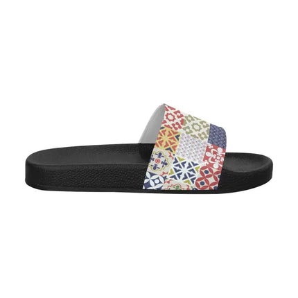 Uniquely You Womens Slides / Flip-Flop Sandals - Patchwork Print