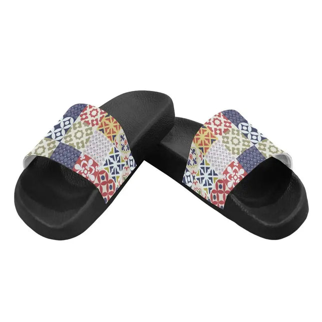 Sandalias chanclas / chanclas para mujer Uniquely You - Estampado de patchwork