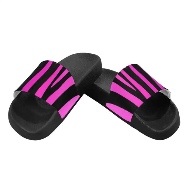 Sandalias para mujer Uniquely You - Estampado de cebra morado y negro