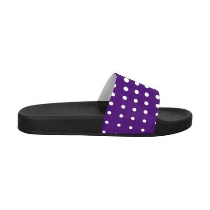 Uniquely You Womens Slides / Flip-Flop Sandals - Purple And White Dotted Print - Vickie Lynn's