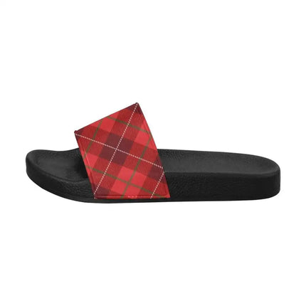Uniquely You Womens Slides / Flip-Flop Sandals - Womens Red Tartan Print