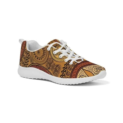 Uniquely You Womens Sneakers - Brown Paisley Style Canvas Sports Shoes / Running