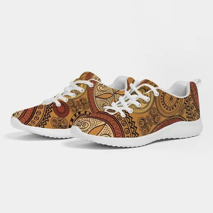 Uniquely You Womens Sneakers - Brown Paisley Style Canvas Sports Shoes / Running