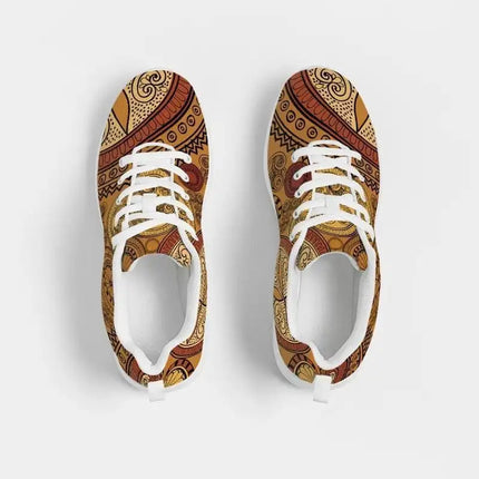 Uniquely You Womens Sneakers - Brown Paisley Style Canvas Sports Shoes / Running