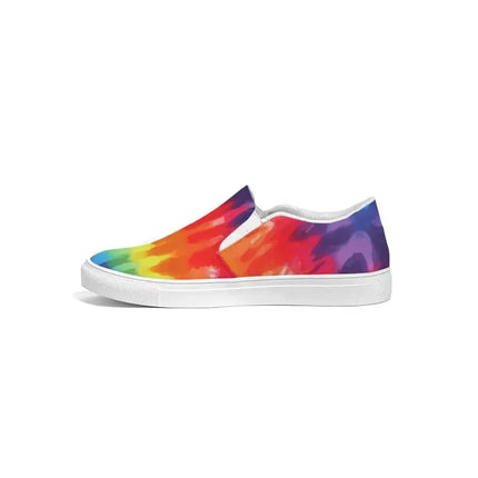 Uniquely You Womens Sneakers - Peace & Love Tie-Dye Style Low Top Slip-On Canvas Shoes