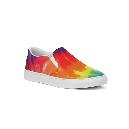Uniquely You Womens Sneakers - Peace & Love Tie-Dye Style Low Top Slip-On Canvas Shoes