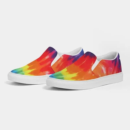 Uniquely You Womens Sneakers - Peace & Love Tie-Dye Style Low Top Slip-On Canvas Shoes