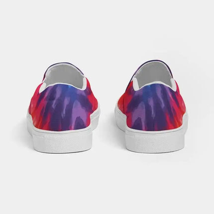 Uniquely You Womens Sneakers - Peace & Love Tie-Dye Style Low Top Slip-On Canvas Shoes