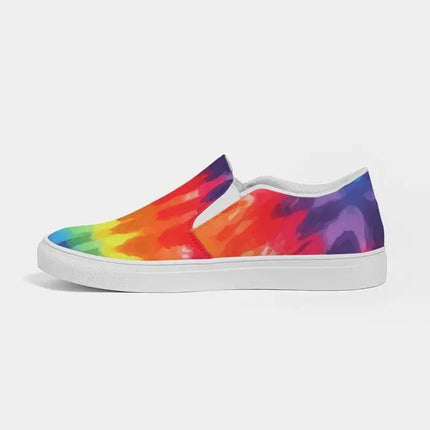 Uniquely You Womens Sneakers - Peace & Love Tie-Dye Style Low Top Slip-On Canvas Shoes