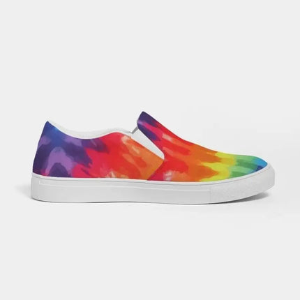 Uniquely You Womens Sneakers - Peace & Love Tie-Dye Style Low Top Slip-On Canvas Shoes