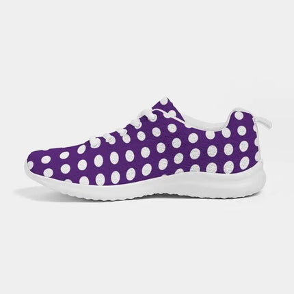 Uniquely You Womens Sneakers - Purple Polka Dot Canvas Sports Shoes / Running
