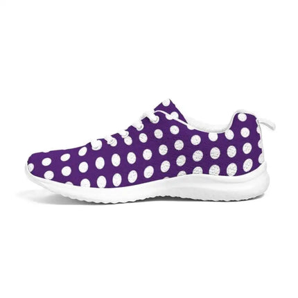 Uniquely You Womens Sneakers - Purple Polka Dot Canvas Sports Shoes / Running