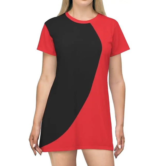 Uniquely You Womens T-Shirt Dress / Curve Side - Bright Red