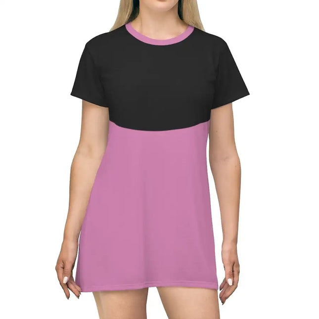 Uniquely You Womens T-Shirt Dress / Half Curve Black - Pink